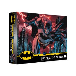 - Puzle Efecto 3D de Batman Ciudad de Universo DC - 100 Piezas